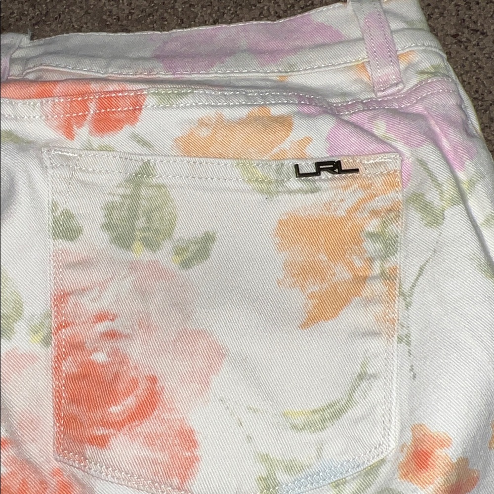 Ralph Lauren Floral Denim Jeans size 10 skinny flowers - Picture 7 of 10